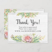 Hartelijk dank, mevrouw de Waterverf Succulent Des Briefkaart (Voorkant / Achterkant)