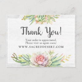 Hartelijk dank, mevrouw de Waterverf Succulent Des Briefkaart