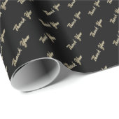 Hartelijk dank, mevrouw Elegant Black Gold Typogra Cadeaupapier (Rol Hoek)