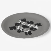 Hartelijk dank, mevrouw Elegant Black White Diamon Papieren Bordje (Gekanteld)