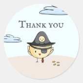 Hartelijk dank, mevrouw Eye Patch Bird Party Ronde Sticker (Voorkant)