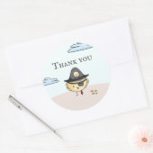 Hartelijk dank, mevrouw Eye Patch Bird Party Ronde Sticker (Envelop)