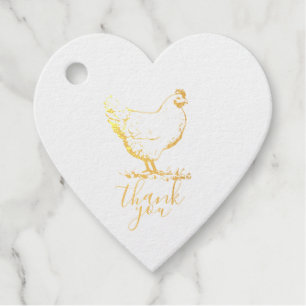 Hartelijk dank, mevrouw Farmhouse Chicken Hen Logo Bedankjes Labels