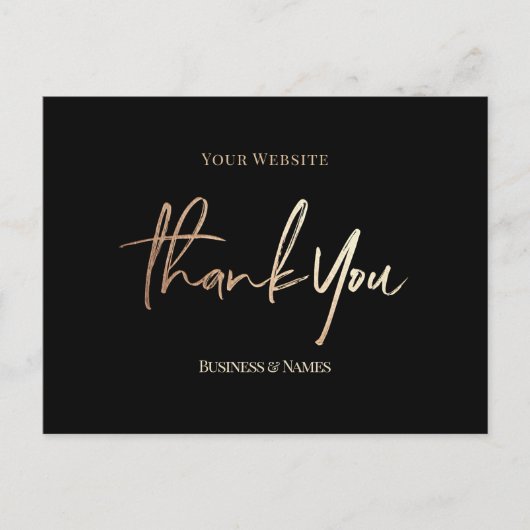 Hartelijk dank, mevrouw Faux Gold Foil, voor de zw Briefkaart (Voorkant)