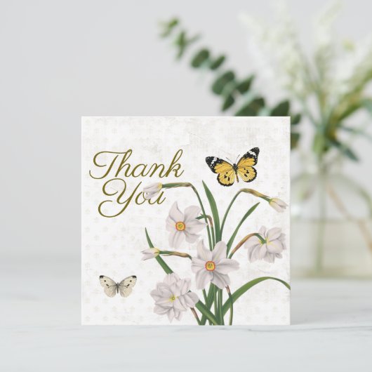 Hartelijk dank, mevrouw Fleur de Lis Daffodil Flow Bedankkaart (Staand voorkant)