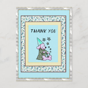 Hartelijk dank, mevrouw Floral Cute Dog Briefkaart