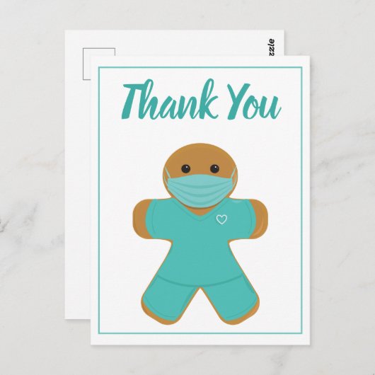 Hartelijk dank, mevrouw Gingerbrood Man Briefkaart (Voorkant / Achterkant)