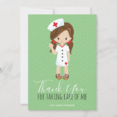 Hartelijk dank, mevrouw Green Script Brown Hair Nu Bedankkaart (Voorkant)