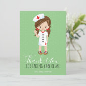 Hartelijk dank, mevrouw Green Script Brown Hair Nu Bedankkaart (Staand voorkant)