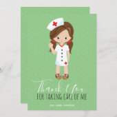 Hartelijk dank, mevrouw Green Script Brown Hair Nu Bedankkaart (Voorkant / Achterkant)