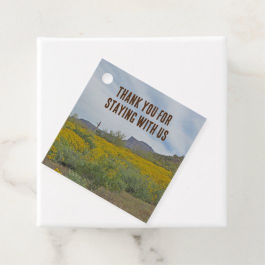 Hartelijk dank, mevrouw Guest Rustic Southwest Cab Bedankjes Labels (In situ)