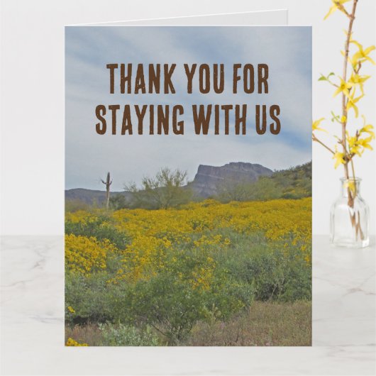 Hartelijk dank, mevrouw Guest Rustic Southwest Cab Kaart (Gele Bloem)