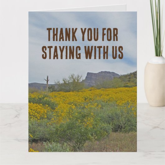 Hartelijk dank, mevrouw Guest Rustic Southwest Cab Kaart (Voorkant)