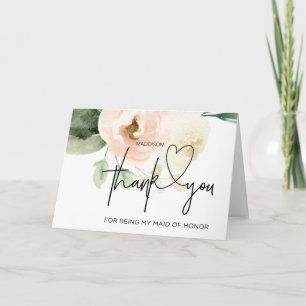 Hartelijk dank, mevrouw Maid of Honor Pink Card va Bedankkaart