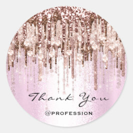 Hartelijk dank, mevrouw Makeup Roos Diamond Pink Ronde Sticker