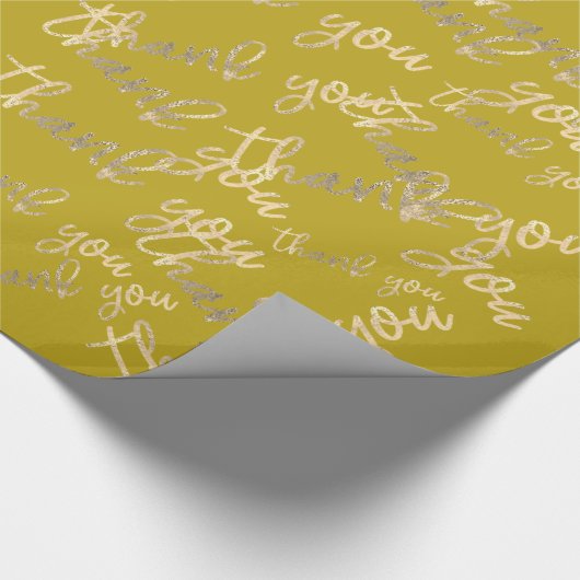 Hartelijk dank, mevrouw Mustard Kraft Gold Weddend Cadeaupapier (Hoek)