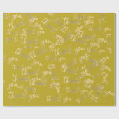 Hartelijk dank, mevrouw Mustard Kraft Gold Weddend Cadeaupapier (Vlak)