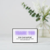 Hartelijk dank, mevrouw Neon Trendy Instagram. Visitekaartje (Staand voorkant)