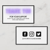 Hartelijk dank, mevrouw Neon Trendy Instagram. Visitekaartje (Voorkant / Achterkant)