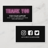 Hartelijk dank, mevrouw Neon Trendy Instagram. Visitekaartje (Voorkant / Achterkant)