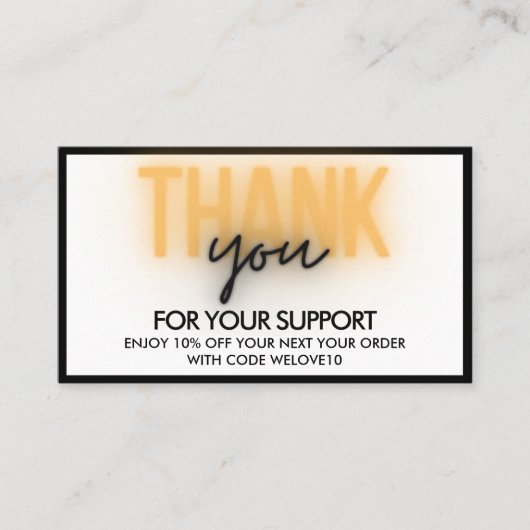 Hartelijk dank, mevrouw Neon Trendy Instagram. Visitekaartje (Voorkant)