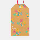 Hartelijk dank, mevrouw Retro Daisy Bouquet Patter Cadeaulabel (Achterkant)