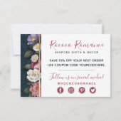 Hartelijk dank, mevrouw Rococo Damask en uw Kaart  (Achterkant)