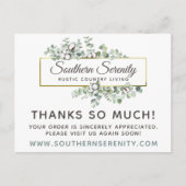 Hartelijk dank, mevrouw Rustic Southern Cotton 4-F Briefkaart (Voorkant)