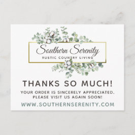 Hartelijk dank, mevrouw Rustic Southern Cotton 4-F Briefkaart