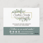 Hartelijk dank, mevrouw Rustic Southern Waterverf  Briefkaart (Achterkant)