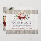 Hartelijk dank, mevrouw Rustic Wood en katoen Zuid Briefkaart (Voorkant / Achterkant)