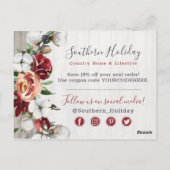 Hartelijk dank, mevrouw Rustic Wood en katoen Zuid Briefkaart (Achterkant)