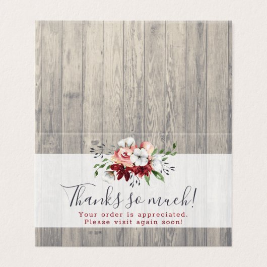 Hartelijk dank, mevrouw Rustic Wood Southern Count Kaart (Buitenkant ongevouwen)