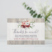 Hartelijk dank, mevrouw Rustic Wood Southern Count Kaart (Staand voorkant)