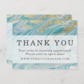 Hartelijk dank, mevrouw Turquoise Gold Agate Stone Briefkaart (Voorkant / Achterkant)