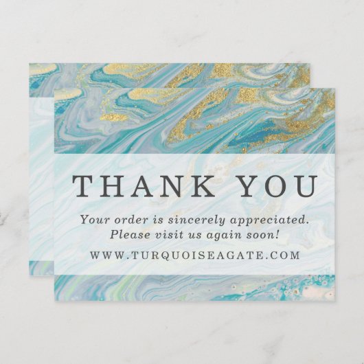 Hartelijk dank, mevrouw Turquoise Gold Agate Stone Briefkaart (Voorkant / Achterkant)