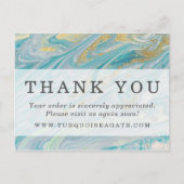 Hartelijk dank, mevrouw Turquoise Gold Agate Stone Briefkaart (Voorkant)