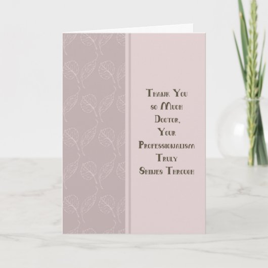 Hartelijk dank, mijnheer de arts, voor uw patiënte kaart (Voorkant)