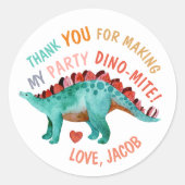 Hartelijk dank, mijnheer de Waterverf-Dinosaur. Ronde Sticker (Voorkant)