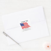 Hartelijk dank, mijnheer Patriotic  American Flag  Vierkante Sticker (Envelop)