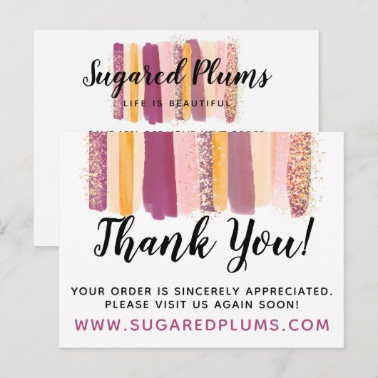 Hartelijk dank, mijnheer Plum Paars & Gold Paint S Briefkaart (Voorkant / Achterkant)
