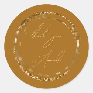 Hartelijk dank, mijnheer Seal Autumn Gold Mustard Ronde Sticker