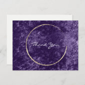 Hartelijk dank, mijnheer Violet Gold Velvet Paarse Briefkaart (Voorkant / Achterkant)