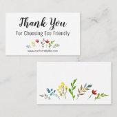 Hartelijk dank, milieuvriendelijk handgemaakt visitekaartje (Voorkant / Achterkant)