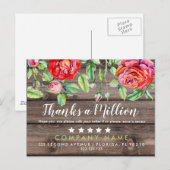 Hartelijk dank, miljoen koperskaarten Business Har Aankondigingskaart (Voorkant / Achterkant)