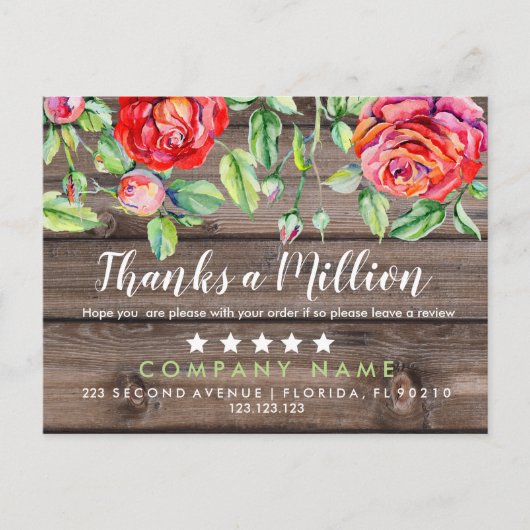 Hartelijk dank, miljoen koperskaarten Business Har Aankondigingskaart (Voorkant)