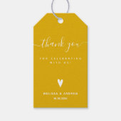 Hartelijk dank - Mustard Yellow Weddenschap Favor  Cadeaulabel (Voorkant)