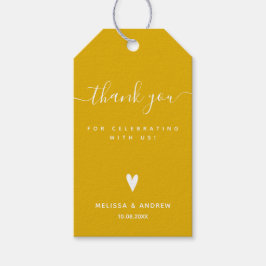 Hartelijk dank - Mustard Yellow Weddenschap Favor  Cadeaulabel