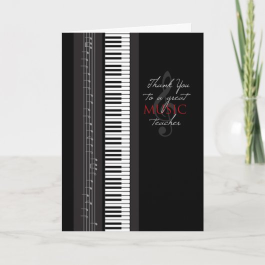 Hartelijk dank, muziekleraar bedankkaart (Voorkant)
