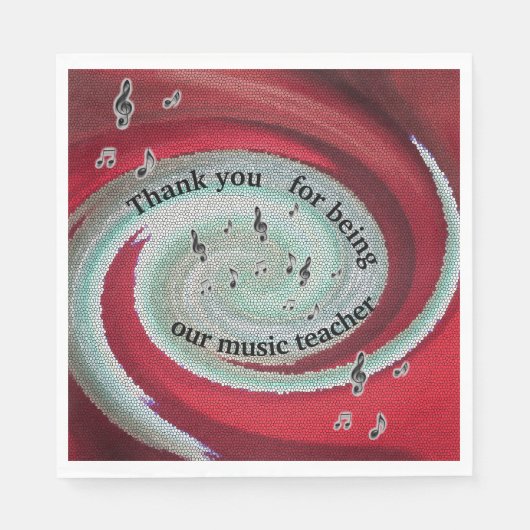 Hartelijk dank, muziekleraar Eindjaar maaltijdpens Servet (Voorkant)